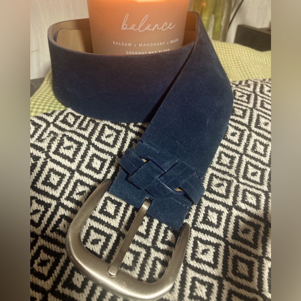 Talbots Blue Velvet Belt Size 32”, Used